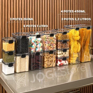 Kit Pote Hermético para Mantimentos